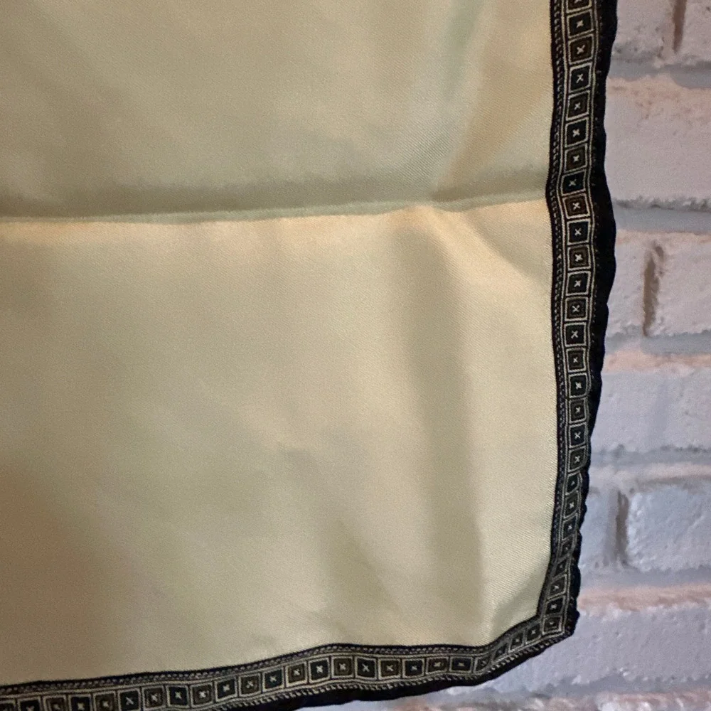 Vintage Cartini's Italy Silk Scarf Colorblock Olive Mustard Green Paisley 70s